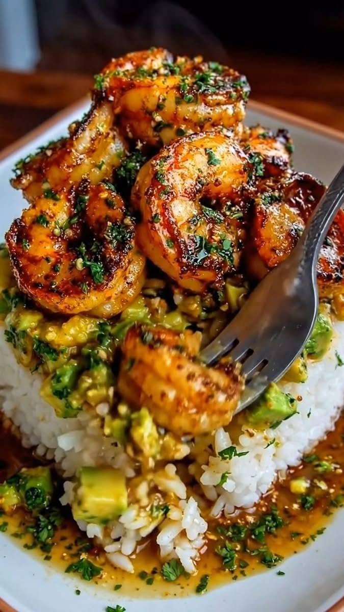 Honey Lime Shrimp & Avocado Rice!